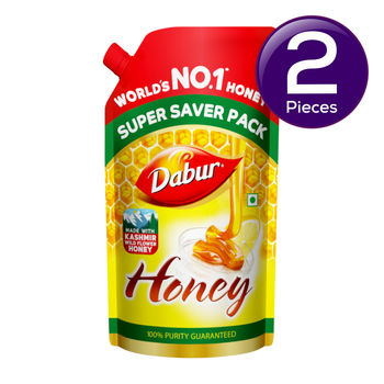 Dabur Honey - Refill Pouch, 100% Pure World's No.1 Honey Brand 750 g Combo