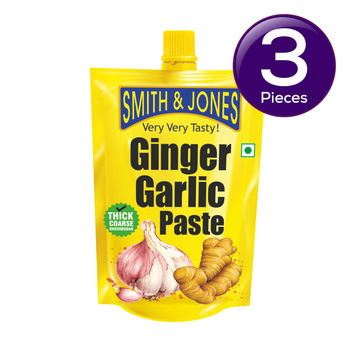 Smith & Jones Ginger Garlic Paste, Thick & Coarse Paste for Cooking 200 g Combo
