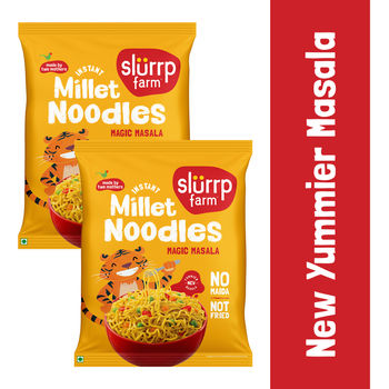 Slurrp Farm No Maida Instant Millet Noodles- Magic Masala, Not Fried, Millet Noodles (Pack Of 2)