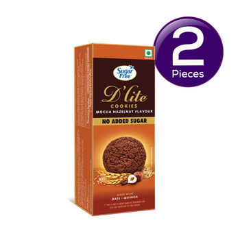 Sugar Free D'Lite Mocha Hazelnut Flavour Cookies | Zero Added Sugar | Made with Oats & Quinoa 75 g Combo