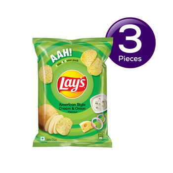 Lay's American Cream & Onion Potato Chips 143 g Combo