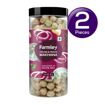 Farmley Cream And Onion Makhana Roasted In Olive Oil 77 g Combo