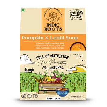 Indic Roots Pumpkin and Lentil Soup