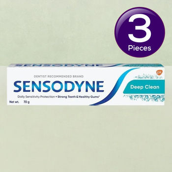 Sensodyne Toothpaste Deep Clean, Sensitive Tooth Paste For Advanced Cleaning And Lasting Freshness 70 g Combo