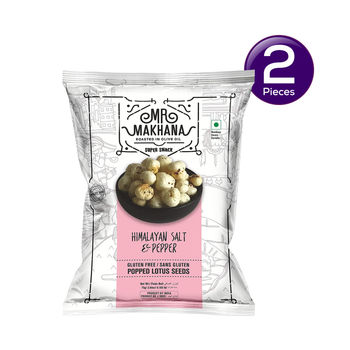 Mr Makhana Super Snack - Himalayan Salt And Pepper 55 g Combo