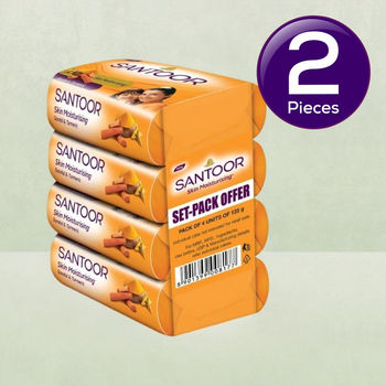 Santoor Skin Moisturizing Sandal and Turmeric Bathing Soap With Anti-Aging Properties 500 g Combo