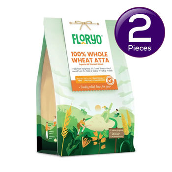 Floryo 100% Whole Mp Sharbati Wheat Atta 1 kg Combo