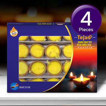 Shubhkart Tejas Hand Crafted Puja Ghee Diya 20 pc Combo