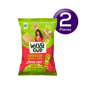 Wickedgud Chickpea Popped Chips - Amreekan Cream And Onion 20 g Combo