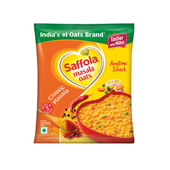 Saffola Masala Oats |Classic Masala | Anytime Snack | Ready in 3 mins | Millets Goodness