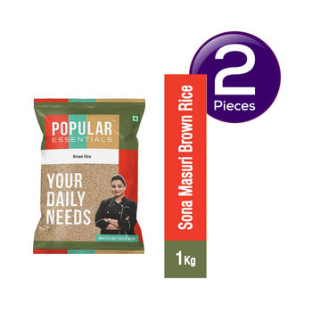 Popular Essentials Sona Masouri Brown Rice 1 kg Combo