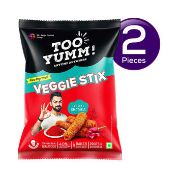 Too Yumm! Chili Chataka Veggie Stix | Munching Snack | On-the-Go Munchies 75 g Combo