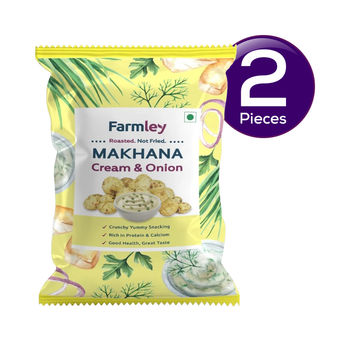 Farmley Cream And Onion Makhana | Roasted In Olive Oil 16 g Combo