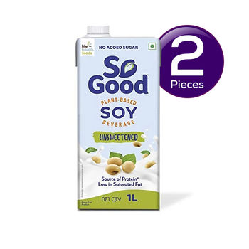 So Good Plant Based Soy Beverage Unsweetened Tetrapack 1 l Combo