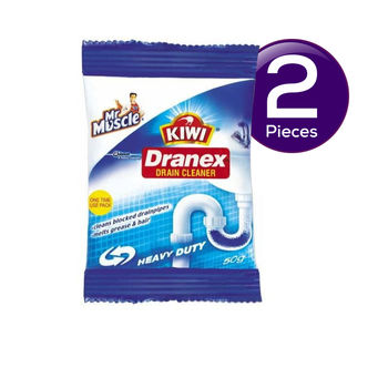 Mr. Muscle Kiwi Dranex Drain Cleaner Powder, Removes Clogs, Blockages In Just 30 Minutes 50 g Combo