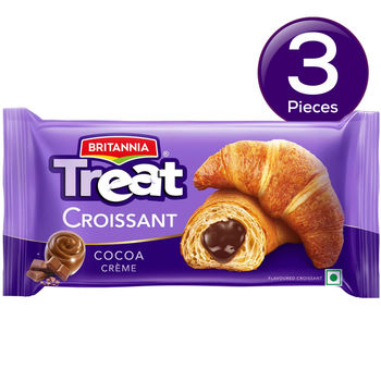 Britannia Treat Croissant - With Cocoa Creme Filling 100% VEG 45 g Combo