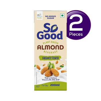 So Good Plant Based Almond Beverage Unsweetened Tetrapack 200 ml Combo