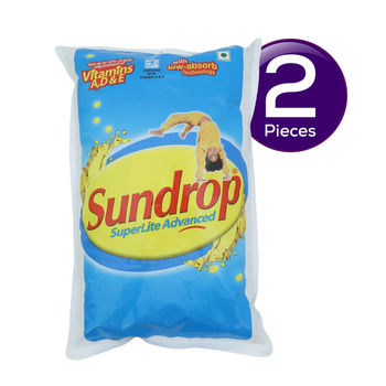 Sundrop Super Lite Advanced - Sunflower Oil | Pouch 1 l Combo