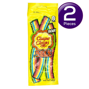 Chupa Chups Sour Belt Mixed Fruit Flavour Soft And Chewy Toffee 57.6 g Combo