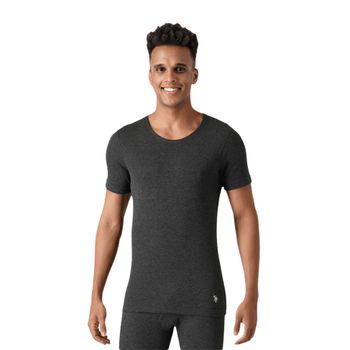 U.S. Polo Assn. Men's Slim Fit Tri Blend I751 Thermal T-Shirt - Charcoal - M