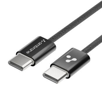 Ambrane 60w Type-C to Type-C Fast Charging Cable for Smartphone, Laptops, Iphone 15(ABCC-60, Black)