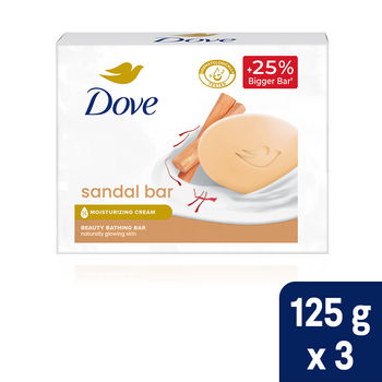 Dove Sandalwood Bar For Glowing Skin With Natural Origin Sandalwood & Saffron