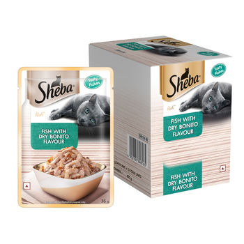 Sheba Rich Adult Fish with Dry Bonito Flavour Wet Cat Food