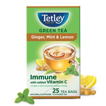 Tetley Green Tea With Ginger, Mint And Lemon Tea Bags