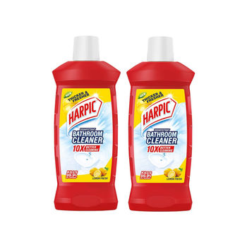 Harpic Bathroom Cleaner Liquid - Lemon, Removes Bathroom Stains