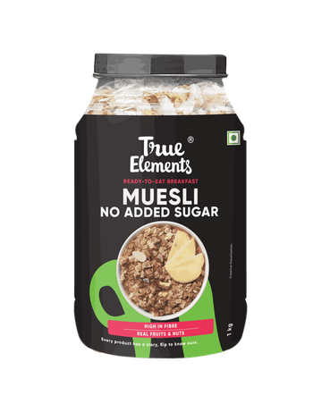 True Elements No Added Sugar Muesli Jar Wholegrain Breakfast Cereal Sugar Free Muesli