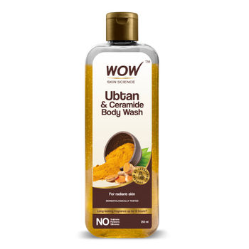 Wow Skin Science Ubtan Body Wash With Chickpea Flour Almond Extract Safron & Turmeric Extracts - No Sulphate Parabens Silicones & Color