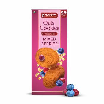 Nutrisum Oats Cookies - No Added Sugar - Mixed Berries