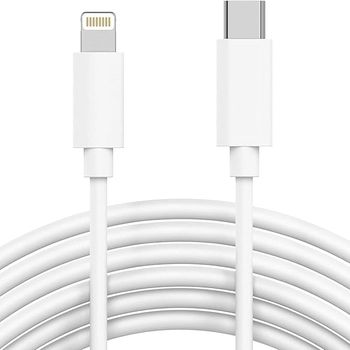 Sounce 6ft Type-C to Lightning 20W Cable | 3A Fast Charging & 480 Mbps Data Sync for iPhone & iPad, White