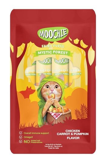 Moochie Cat Creamy Treats With Chicken Carrot & Pumpkin , Lickable Treat For Cats