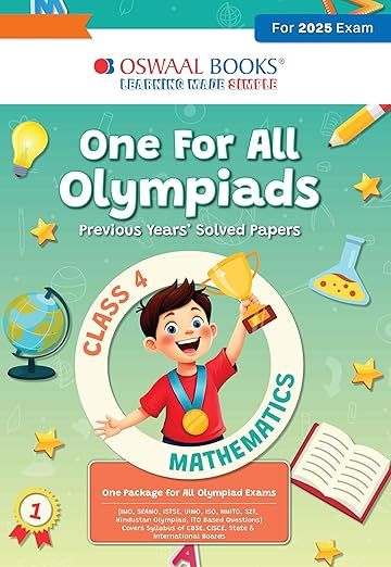 Oswaal One For All Olympiads Previous Year Solved Papers Class 4 Mathematics For 2025 Exam