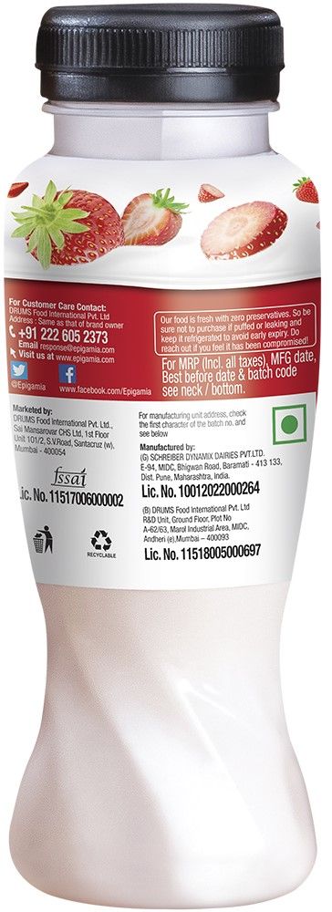Epigamia Greek Yogurt Smoothie- Strawberry 180 ml Combo