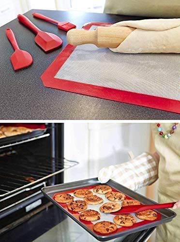 Femora Premium Virgin Silicone Big Spatula With Grip Handle Red