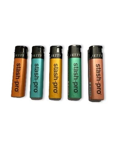 Stash-Pro Pre-Rolled Cones - Brown (Assorted Packaging) (6pc) & Stash-Pro Jet Flame Lighter (Jetty) - Assorted (1pc) Combo