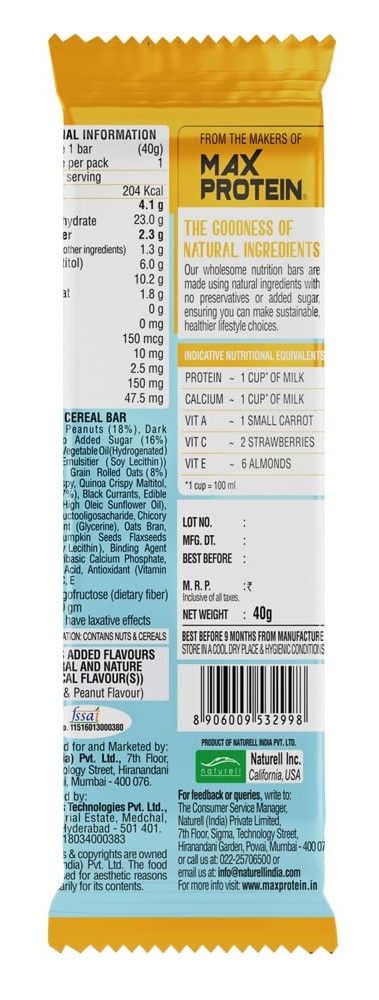 RiteBite Peanut Butter 4g Protein Energy Bar 40 g Combo