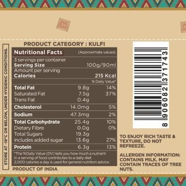 Grameen Slice Kulfi Desi Malai 3 Slices 270 ml Combo