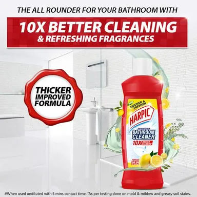 Harpic Lemon Bathroom Cleaner Liquid | Removes Bathroom Stains