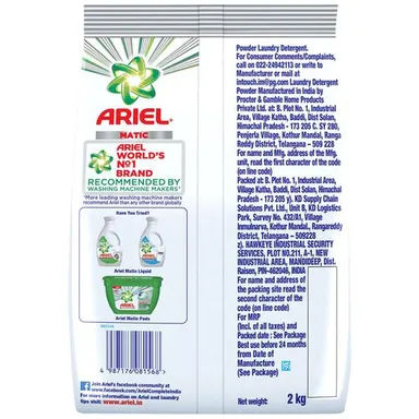 Ariel Matic Detergent Powder Top Load | For Washing Machines 2 kg Combo