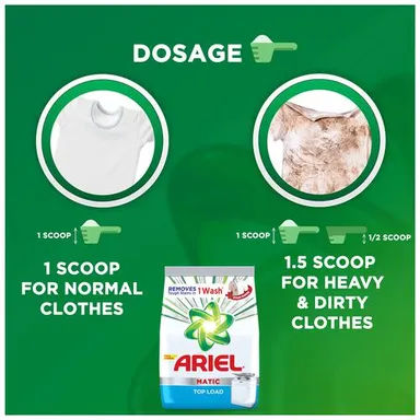 Ariel Matic Detergent Powder Top Load | For Washing Machines 2 kg Combo