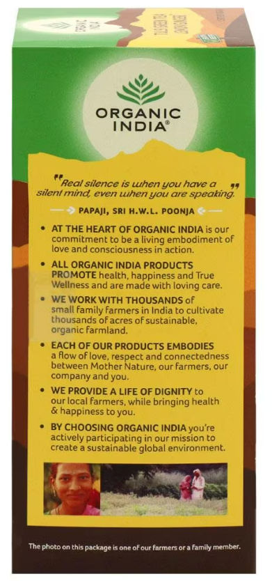 Organic India Tulsi Green Tea Bag Lemon Ginger