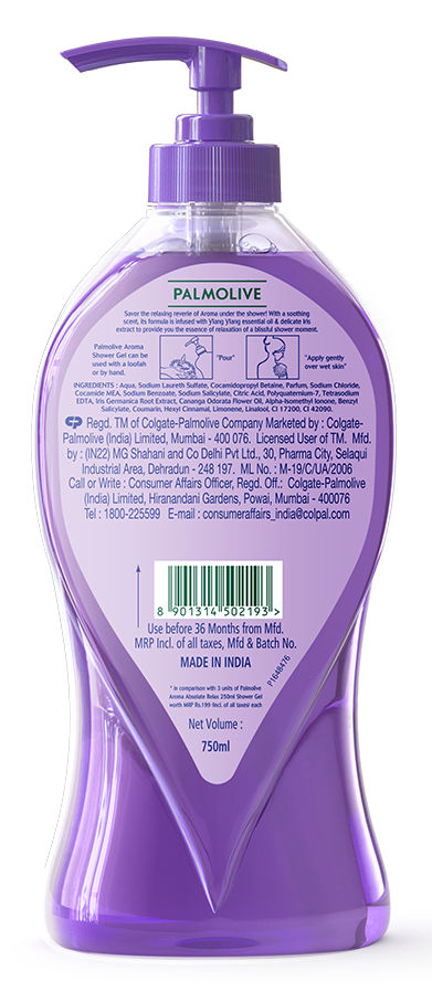 Palmolive Iris & Ylang Ylang Essential Oil Aroma Absolute Relax, Moisturizing Body Wash 750 ml Combo