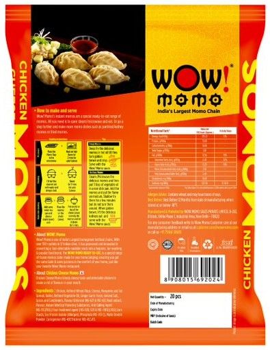Wow! Chicken Cheese Momos 20 pc Combo