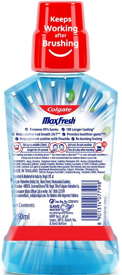 Colgate Max Fresh Plax Mouthwash Peppermint