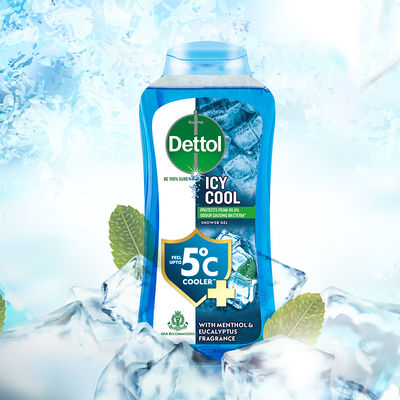 Dettol Icy Cool Body Wash & Shower Gel Bottle with Salicylic Acid for Men | Long Lasting Freshness