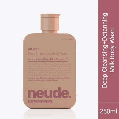 Neude Skin Deep Cleansing, Detanning, Hydrating Milk Body Wash - All Wet