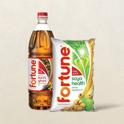 Fortune Kachi Ghani Mustard Oil Bottle(1l) & Fortune Soyabean Oil(1l) Combo